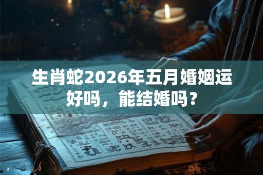 生肖蛇2026年五月婚姻运好吗，能结婚吗？