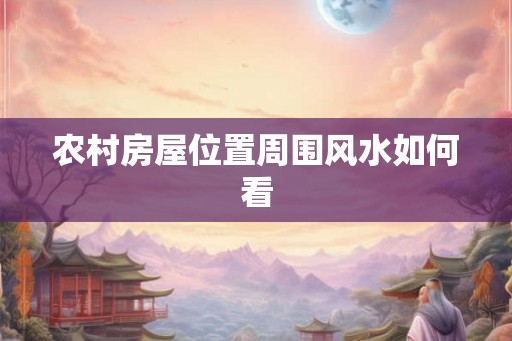 农村房屋位置周围风水如何看 农村房屋位置周围风水如何看