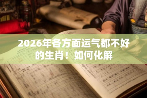 2026年各方面运气都不好的生肖！如何化解