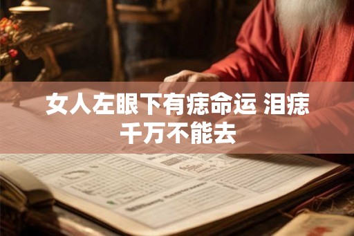 女人左眼下有痣命运 泪痣千万不能去