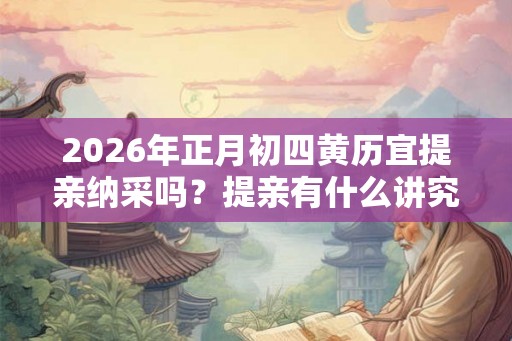 2026年正月初四黄历宜提亲纳采吗?提亲有什么讲究? 2026年正月初四黄历宜提亲纳采吗?提亲有什么讲究?