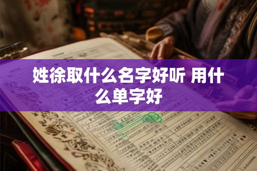 姓徐取什么名字好听 用什么单字好