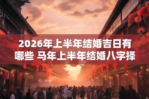 2026年上半年结婚吉日有哪些 马年上半年结婚八字择吉日免费