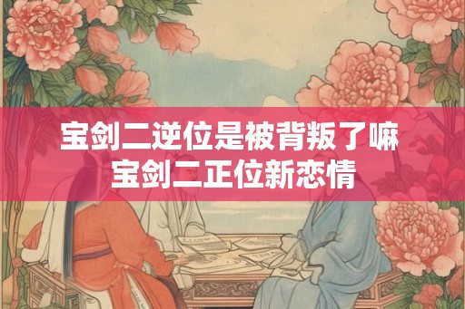 宝剑二逆位是被背叛了嘛 宝剑二正位新恋情