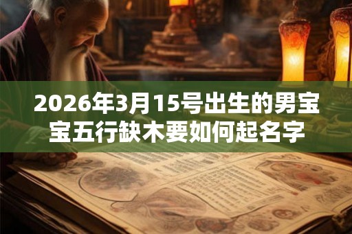 2026年3月15号出生的男宝宝五行缺木要如何起名字