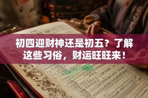 初四迎财神还是初五？了解这些习俗，财运旺旺来！