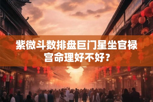紫微斗数排盘巨门星坐官禄宫命理好不好？