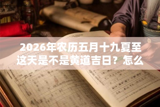 2026年农历五月十九夏至这天是不是黄道吉日？怎么看？