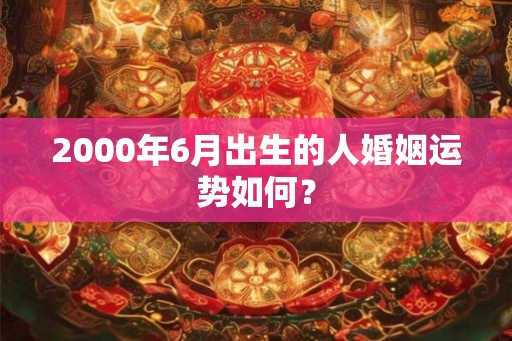 2000年6月出生的人婚姻运势如何？