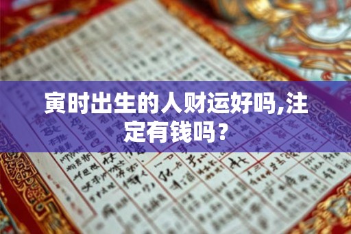 寅时出生的人财运好吗,注定有钱吗？