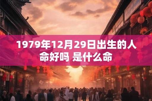 1979年12月29日出生的人命好吗 是什么命