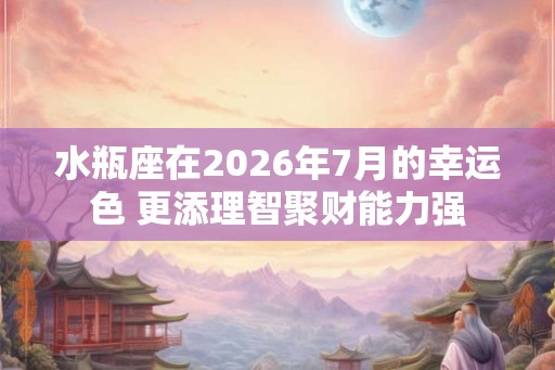 水瓶座在2026年7月的幸运色 更添理智聚财能力强