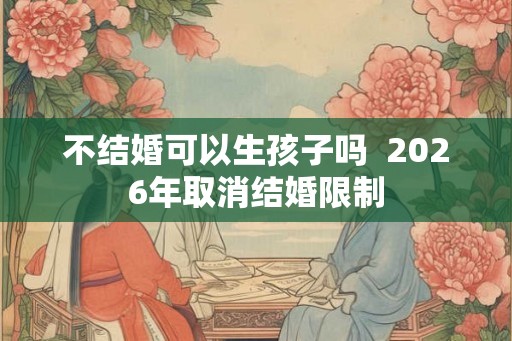 不结婚可以生孩子吗 2026年取消结婚限制 不结婚可以生孩子吗 2026年取消结婚限制