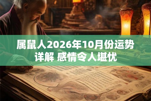 属鼠人2026年10月份运势详解 感情令人堪忧