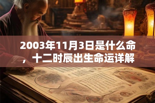 2003年11月3日是什么命，十二时辰出生命运详解