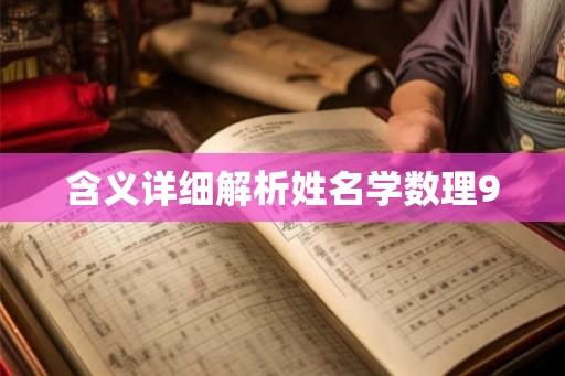 含义详细解析姓名学数理9