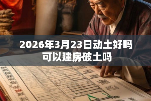 2026年3月23日动土好吗 可以建房破土吗