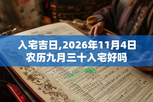 入宅吉日,2026年11月4日农历九月三十入宅好吗