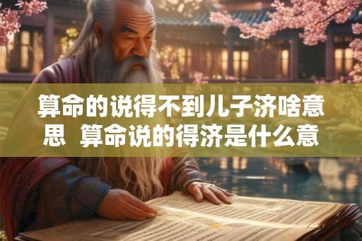 算命的说得不到儿子济啥意思 算命说的得济是什么意思 算命的说得不到儿子济啥意思 算命说的得济是什么意思
