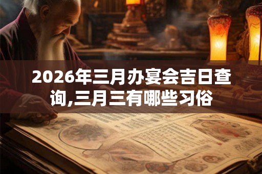 2026年三月办宴会吉日查询,三月三有哪些习俗