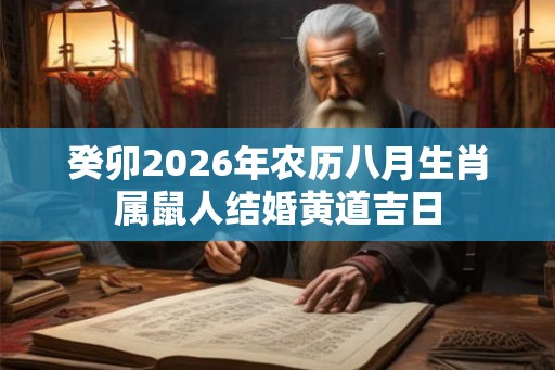 癸卯2026年农历八月生肖属鼠人结婚黄道吉日 癸卯2026年农历八月生肖属鼠人结婚黄道吉日