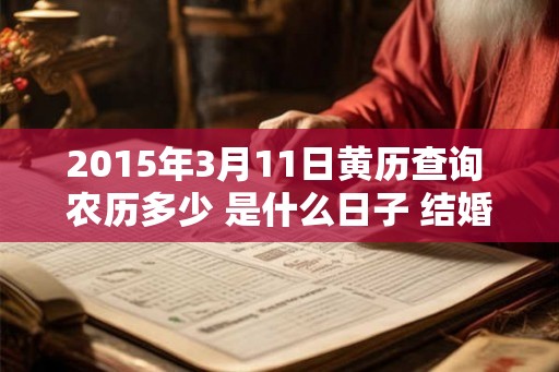 2015年3月11日黄历查询 农历多少 是什么日子 结婚吉时