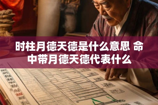 时柱月德天德是什么意思 命中带月德天德代表什么 时柱月德天德是什么意思 命中带月德天德代表什么