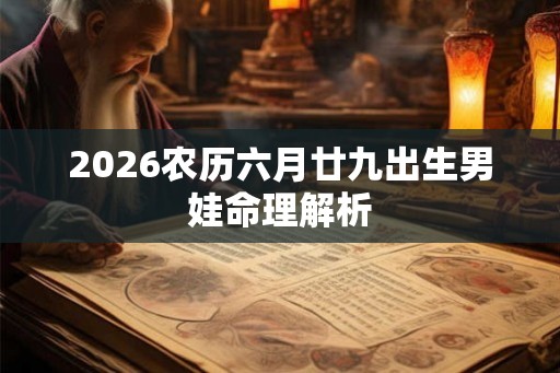 2026农历六月廿九出生男娃命理解析