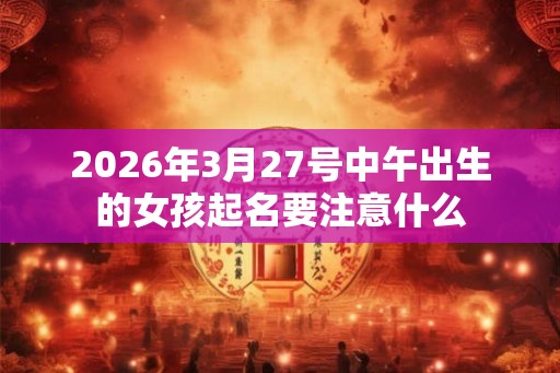 2026年3月27号中午出生的女孩起名要注意什么