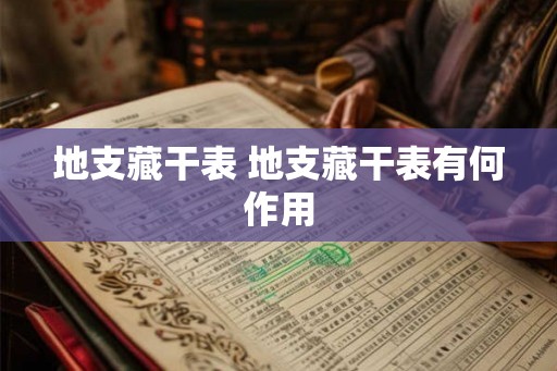 地支藏干表 地支藏干表有何作用