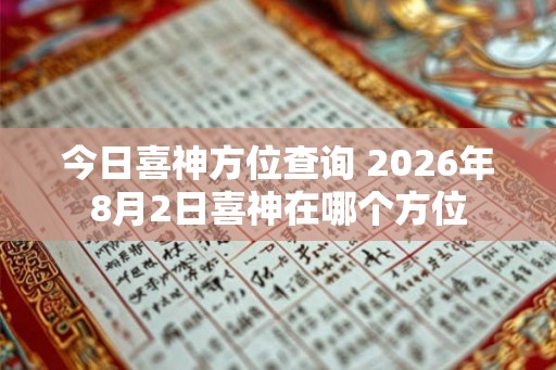 今日喜神方位查询 2026年8月2日喜神在哪个方位