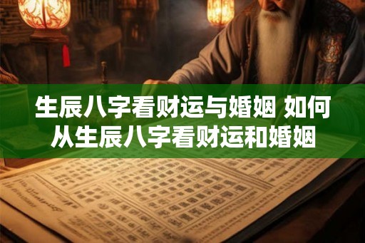 生辰八字看财运与婚姻 如何从生辰八字看财运和婚姻 生辰八字看财运与婚姻 如何从生辰八字看财运和婚姻