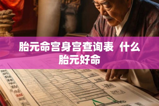 胎元命宫身宫查询表  什么胎元好命
