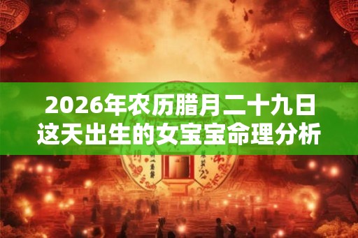 2026年农历腊月二十九日这天出生的女宝宝命理分析