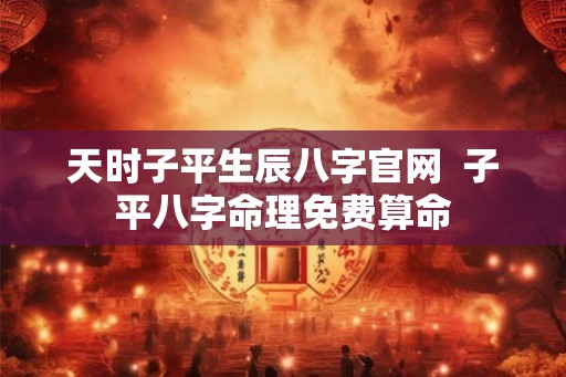 天时子平生辰八字官网  子平八字命理免费算命