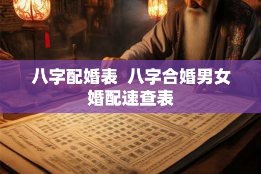 八字配婚表  八字合婚男女婚配速查表
