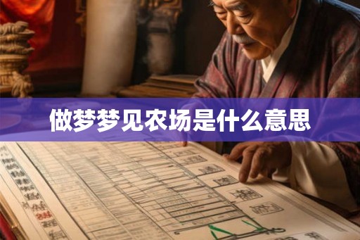做梦梦见农场是什么意思