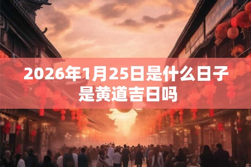 2026年1月25日是什么日子 是黄道吉日吗