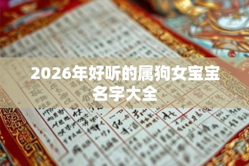 2026年好听的属狗女宝宝名字大全