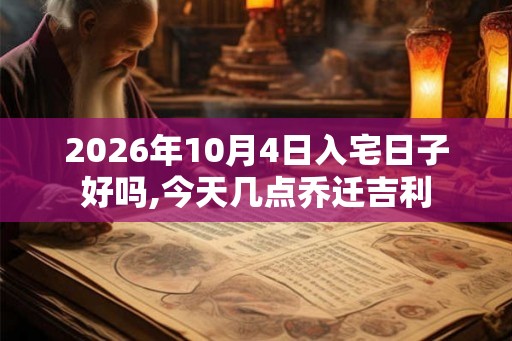 2026年10月4日入宅日子好吗,今天几点乔迁吉利