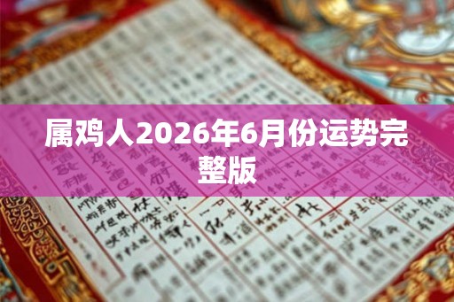 属鸡人2026年6月份运势完整版