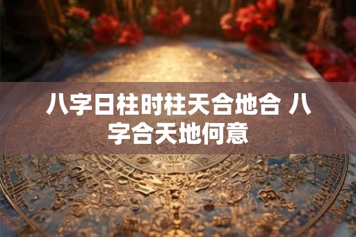 八字日柱时柱天合地合 八字合天地何意 八字日柱时柱天合地合 八字合天地何意