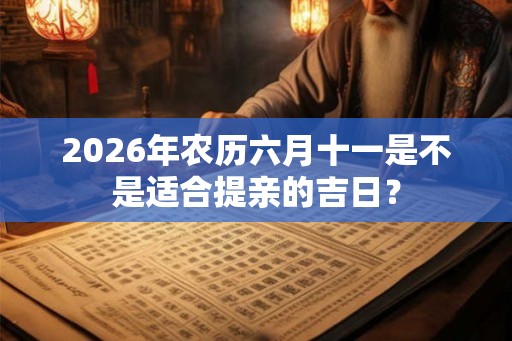 2026年农历六月十一是不是适合提亲的吉日？