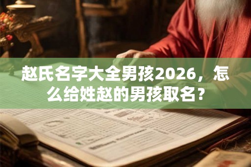 赵氏名字大全男孩2026，怎么给姓赵的男孩取名？