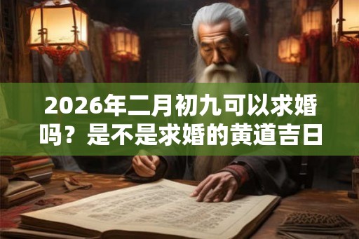 2026年二月初九可以求婚吗?是不是求婚的黄道吉日? 2026年二月初九可以求婚吗?是不是求婚的黄道吉日?