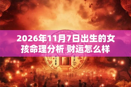 2026年11月7日出生的女孩命理分析 财运怎么样
