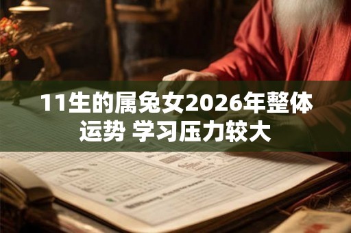 11生的属兔女2026年整体运势 学习压力较大