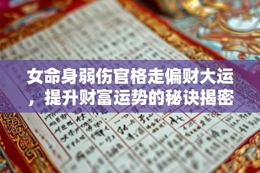 女命身弱伤官格走偏财大运，提升财富运势的秘诀揭密