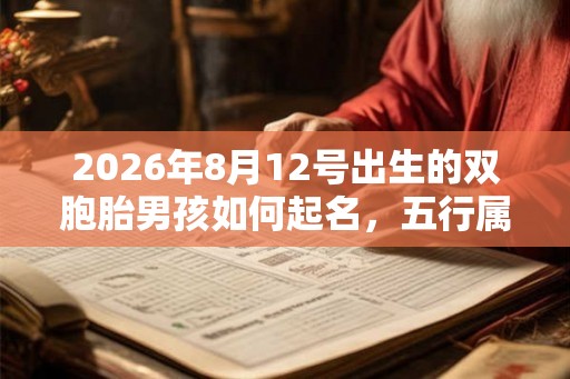 2026年8月12号出生的双胞胎男孩如何起名，五行属什么
