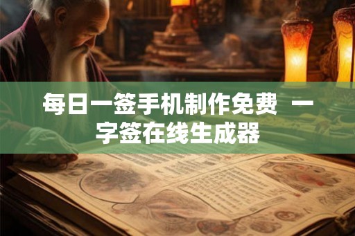 每日一签手机制作免费  一字签在线生成器
